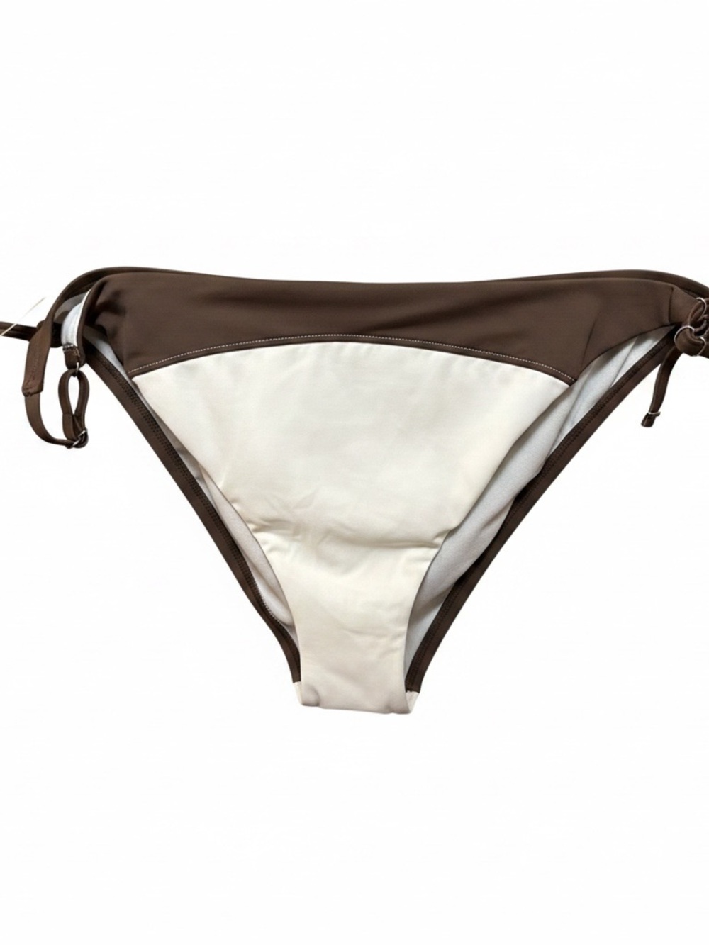 Lee Two-Tone Brown and Cream Tie-Side Bikini Bottom